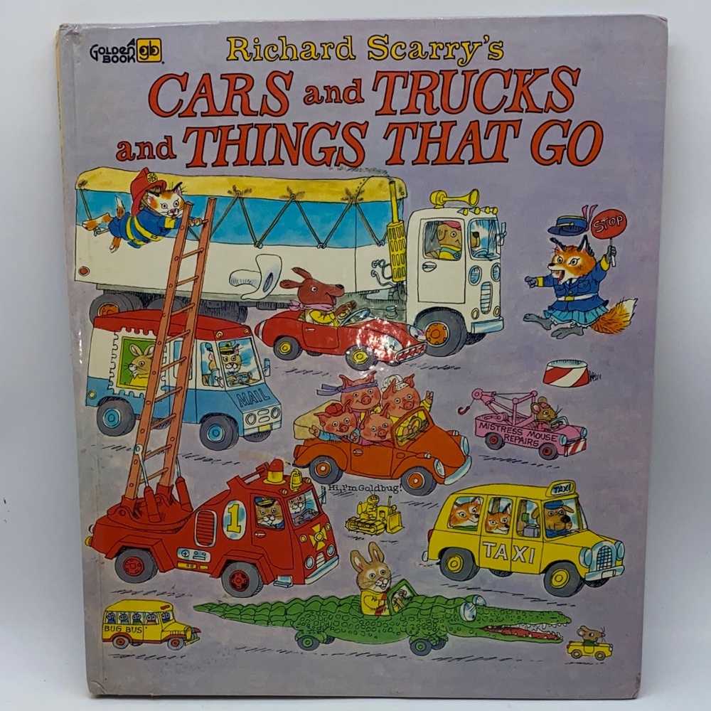 Richard Scarry's Cars and Trucks That Go Picture Book Hardcover Golden Book